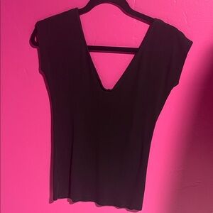 Chic Black V-Neck Women's Blouse